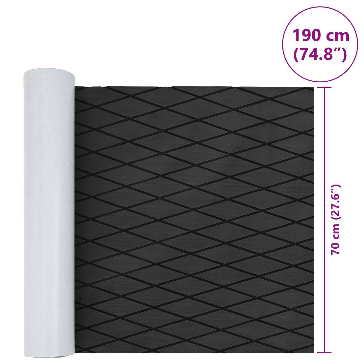 Boat Mat Striped Dark Grey and Black 190 x 70 cm EVA
