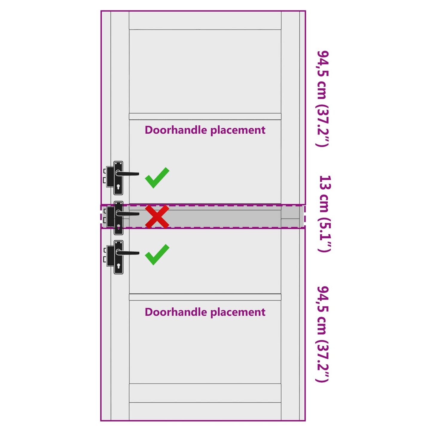 Interior Door White 93 x 202 cm Plywood