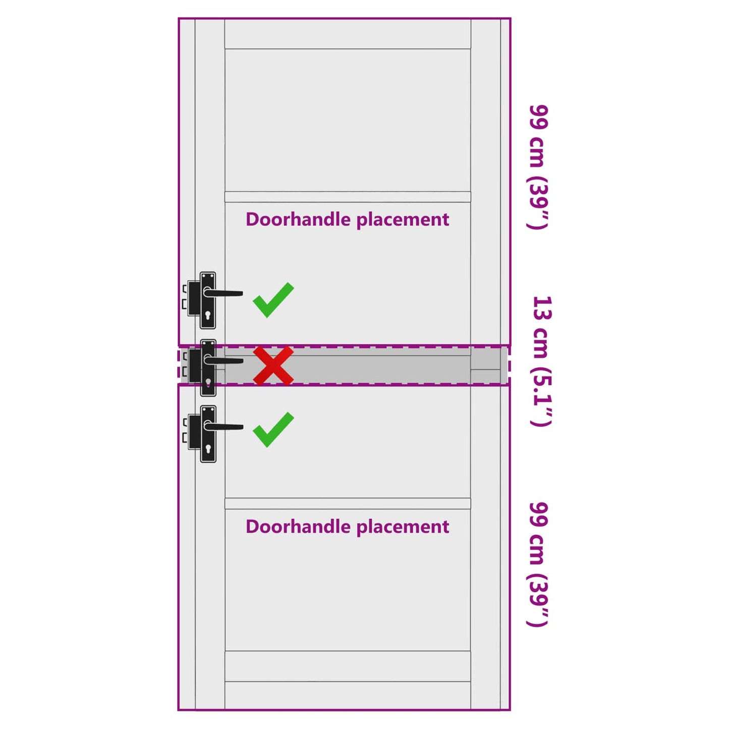 Interior Door White 93 x 211 cm Plywood