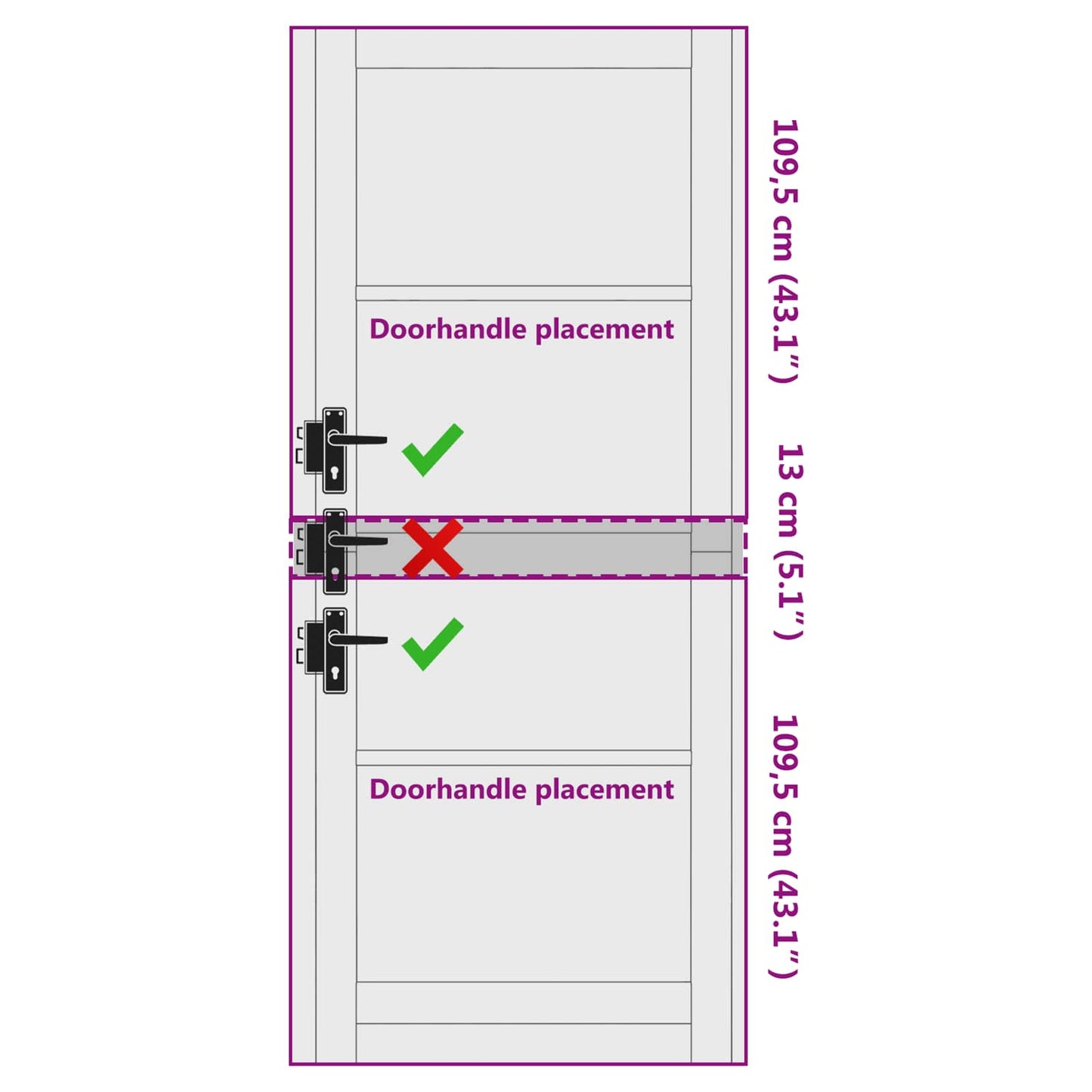 Interior Door White 93 x 232 cm Plywood
