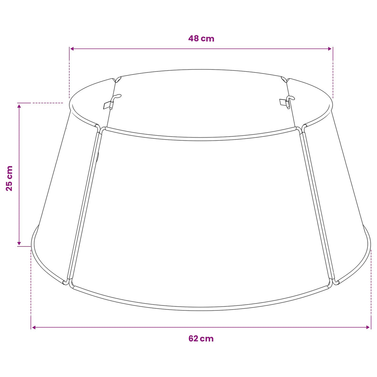 Christmas Tree Skirt Cone-shaped Silver Ø 62 x 25 cm Steel