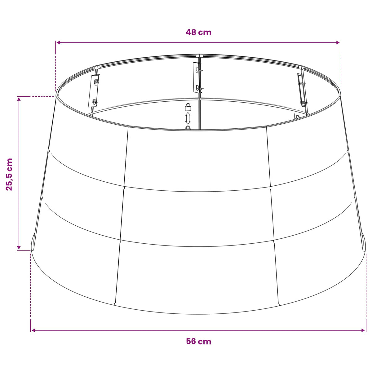 Christmas Tree Skirt Cone-shaped Silver Ø 56 x 25.5 cm Plastic