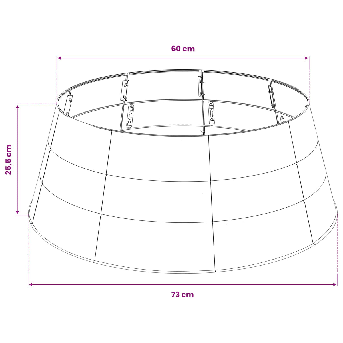 Christmas Tree Skirt Cone-shaped Silver Ø 73 x 25.5 cm Plastic