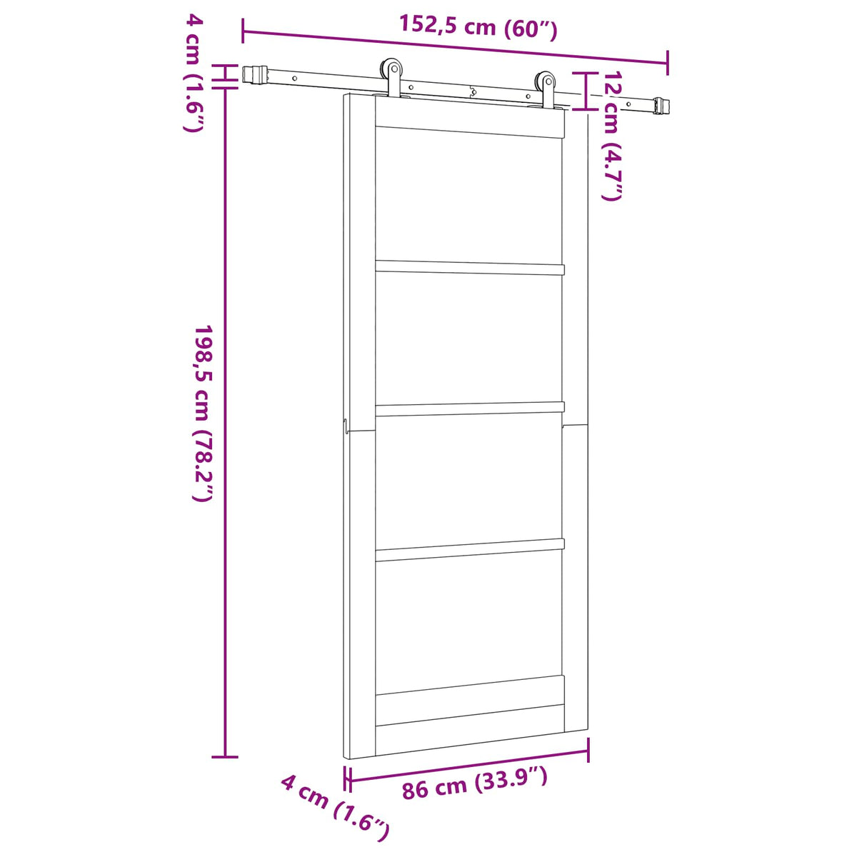 Sliding Door ORKDAL 86 x 198.5 cm Engineered Wood