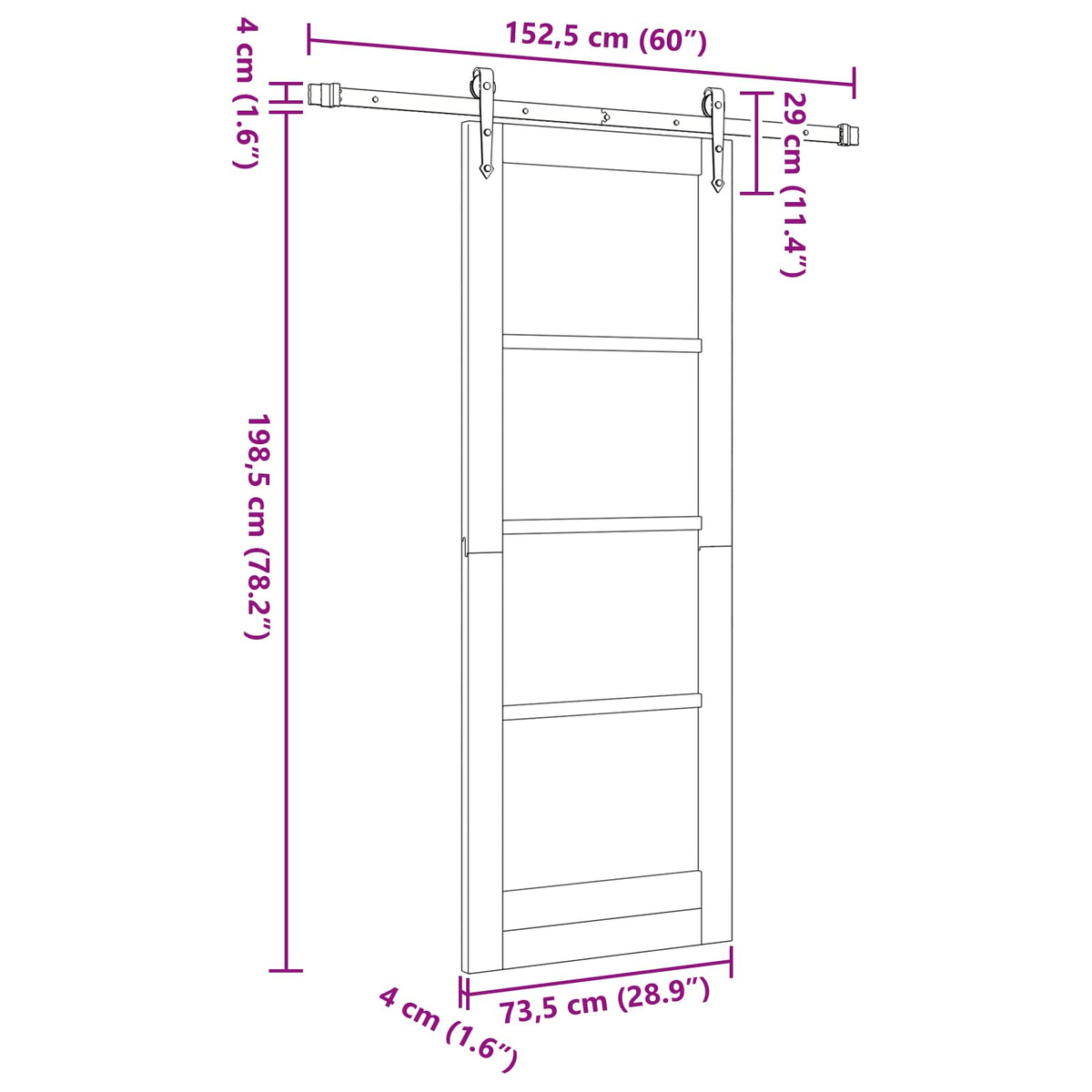 Sliding Door ORKDAL 73.5 x 198.5 cm Engineered Wood