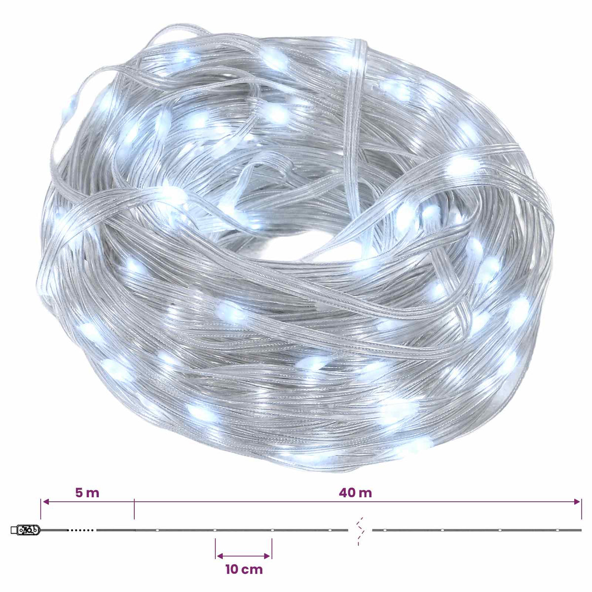 Rope Lights 400 LEDs Cold White 40 m