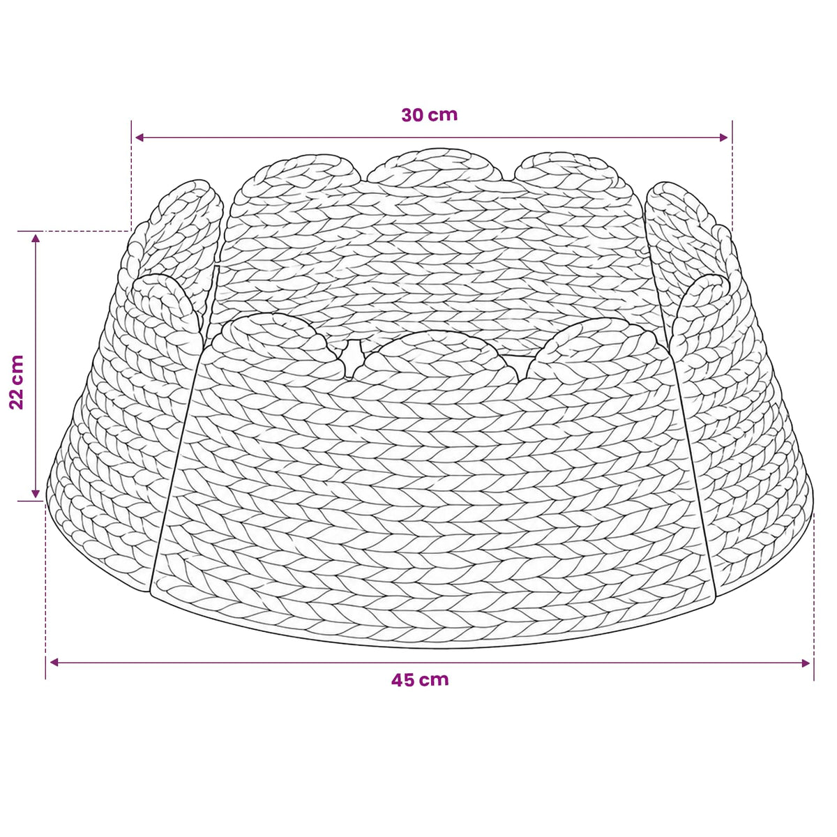 Christmas Tree Collar Round White Dia. 45 x 22 cm