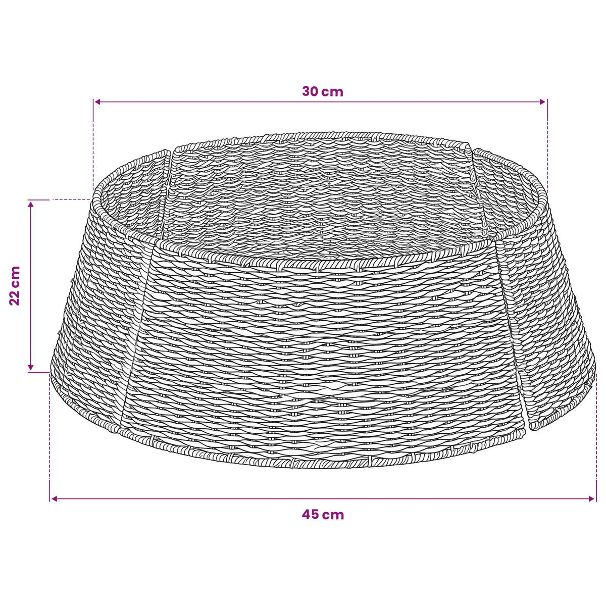 Christmas Tree Collar Round Natural Dia. 45 x 22 cm Seagrass