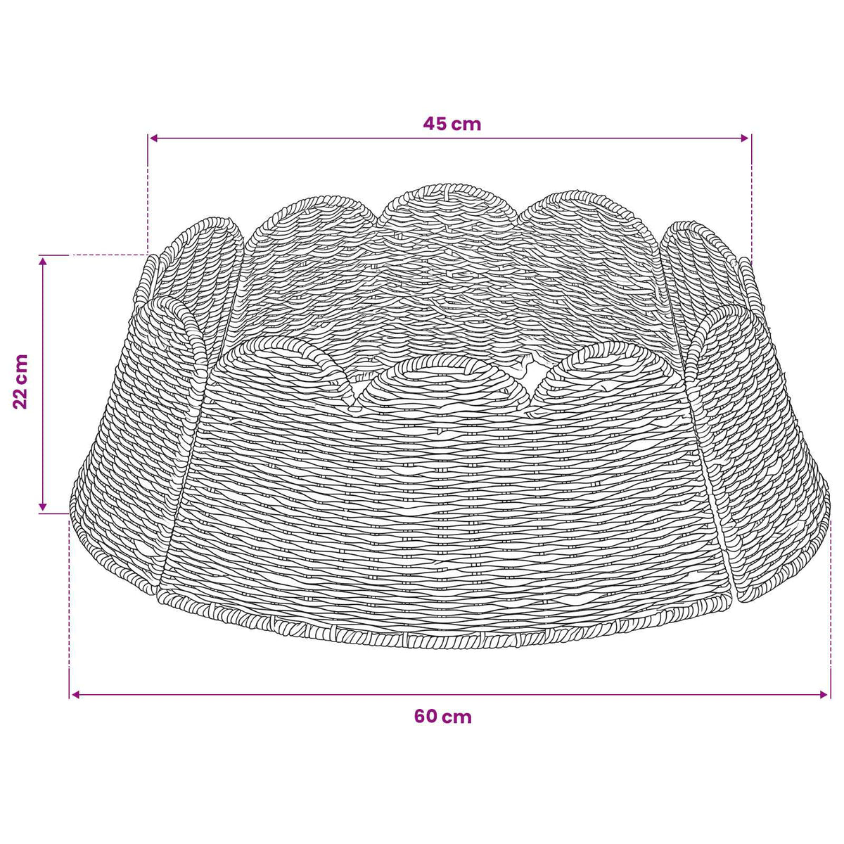 Christmas Tree Collar Round Natural Dia. 60 x 22 cm Seagrass
