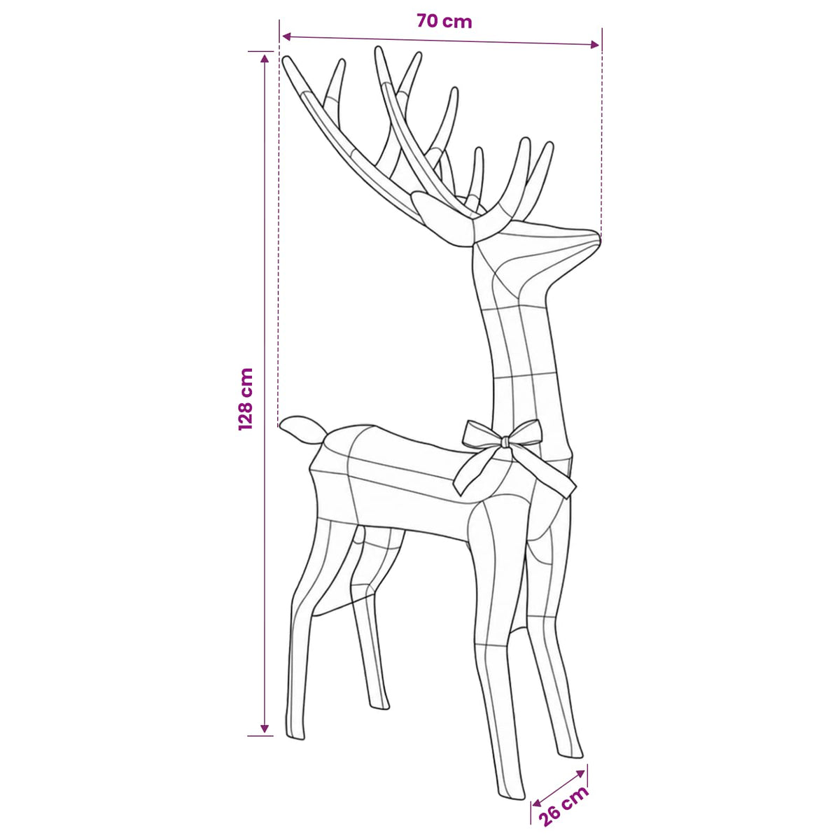 3D Christmas Reindeer LOVIISA 140 LEDs Cold White