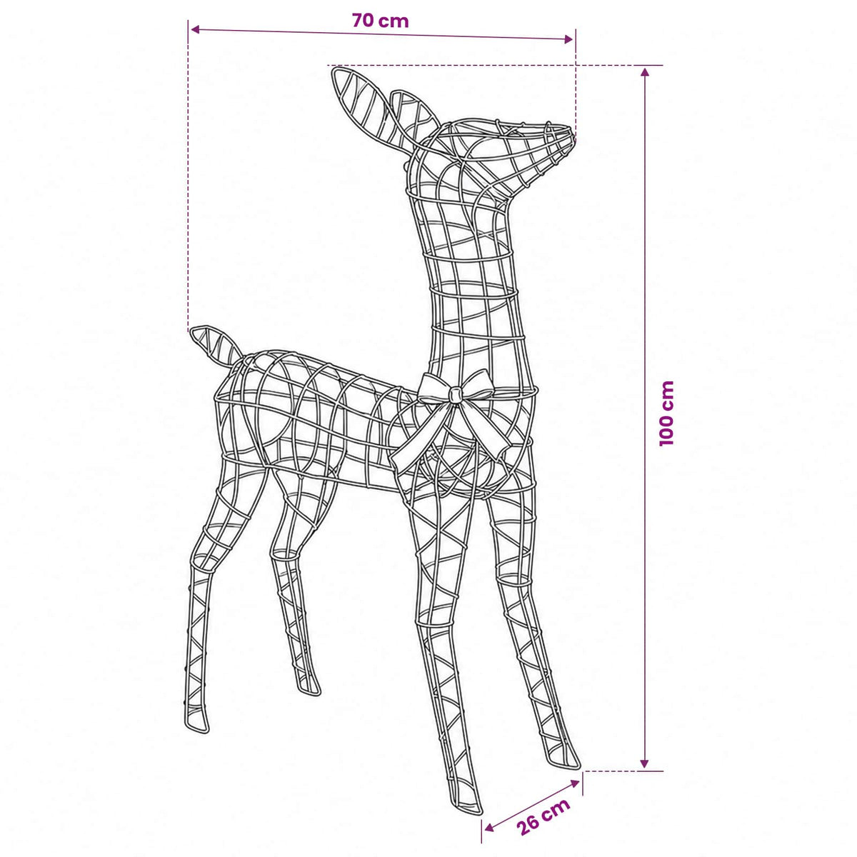 3D Christmas Reindeer LOVIISA 110 LEDs Warm White