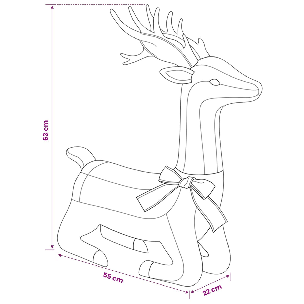 3D Christmas Reindeer LOVIISA 280 LEDs Warm White