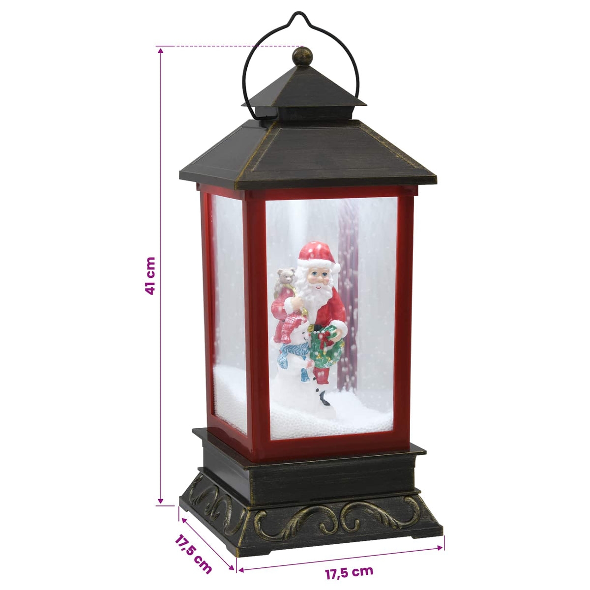 Christmas Lantern ESPOO Cold White 17.5 x 17.5 x 41 cm