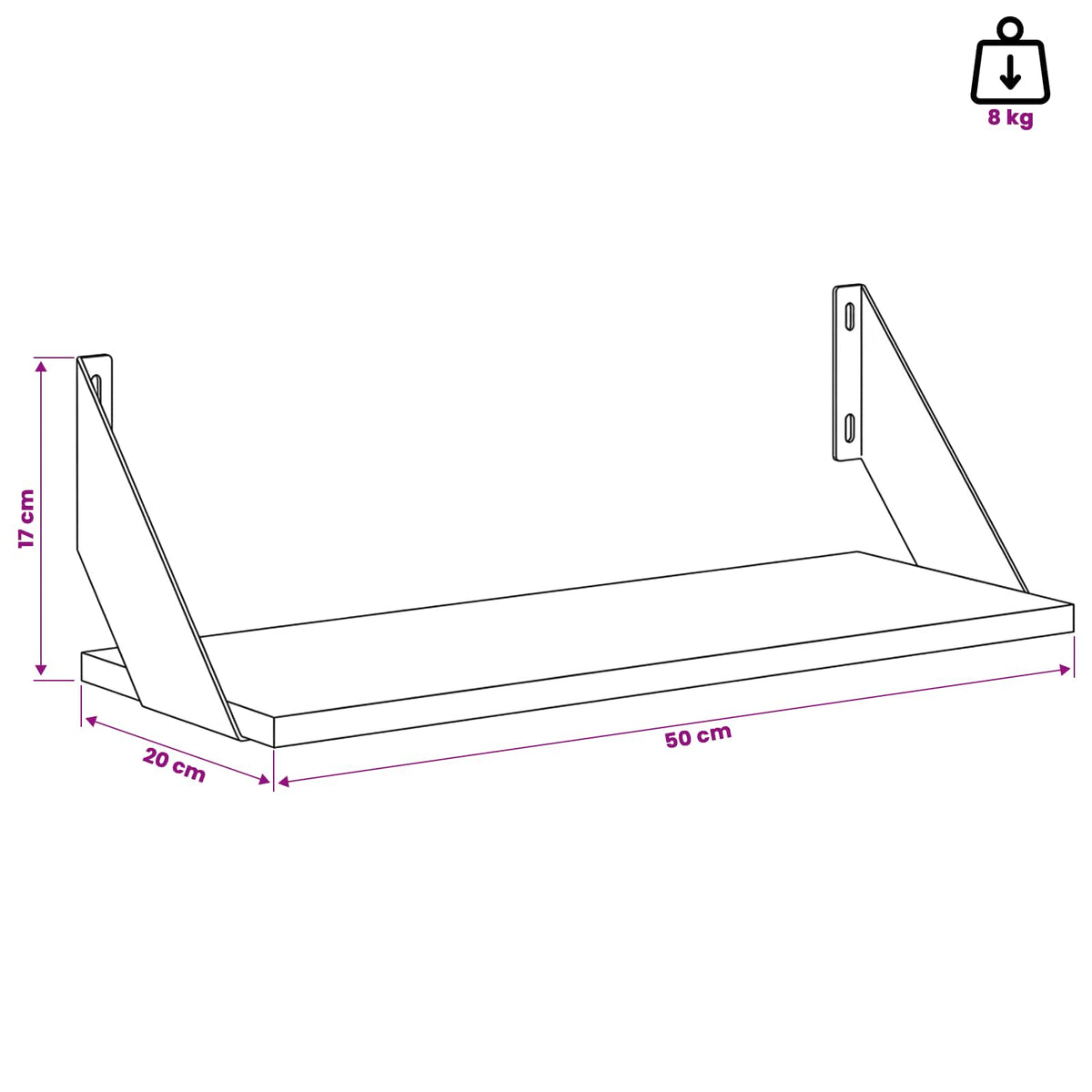 Wall Shelves 4 pcs Sonoma Oak 50 x 20 x 17 cm