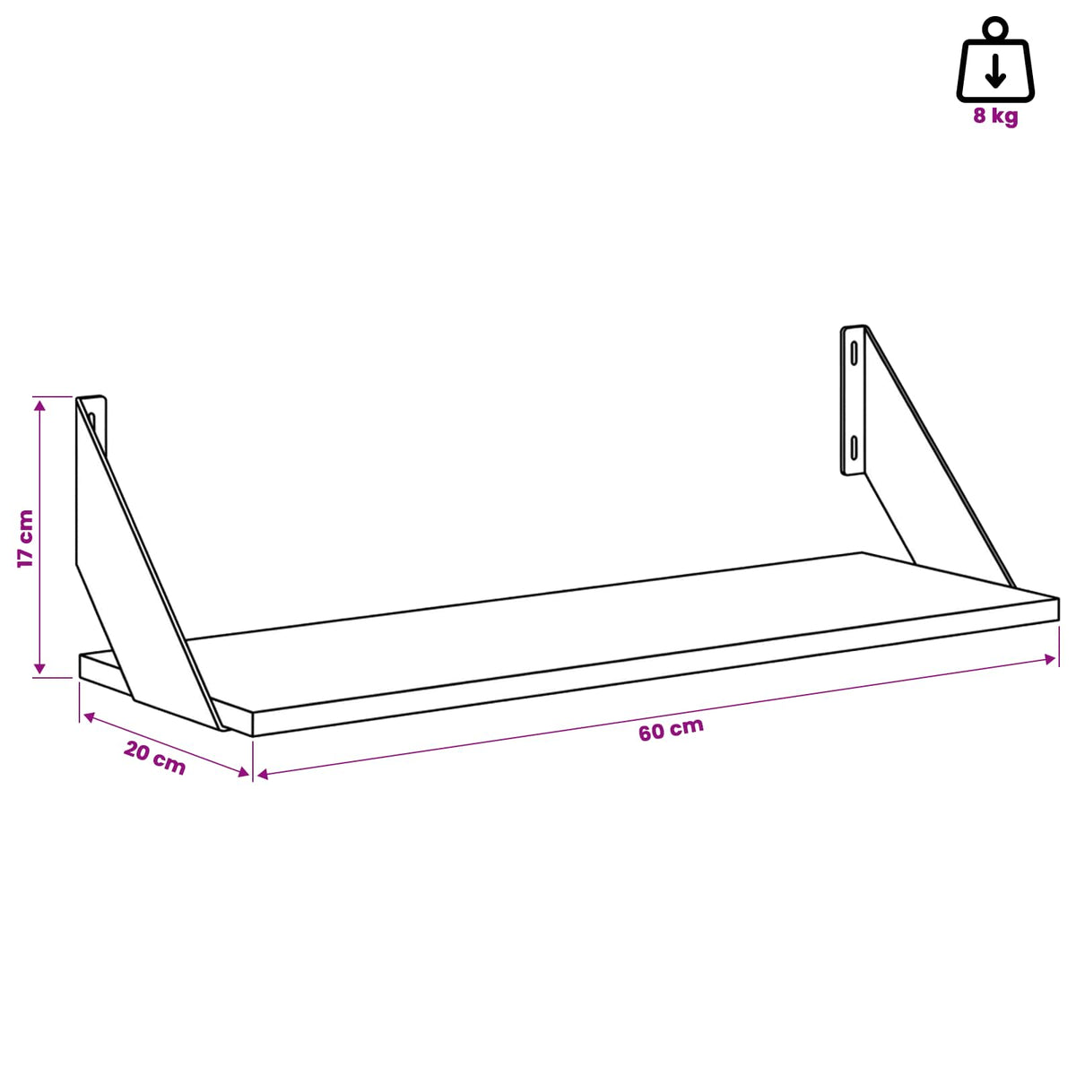 Wall Shelves 2 pcs Sonoma Oak 60 x 20 x 17 cm
