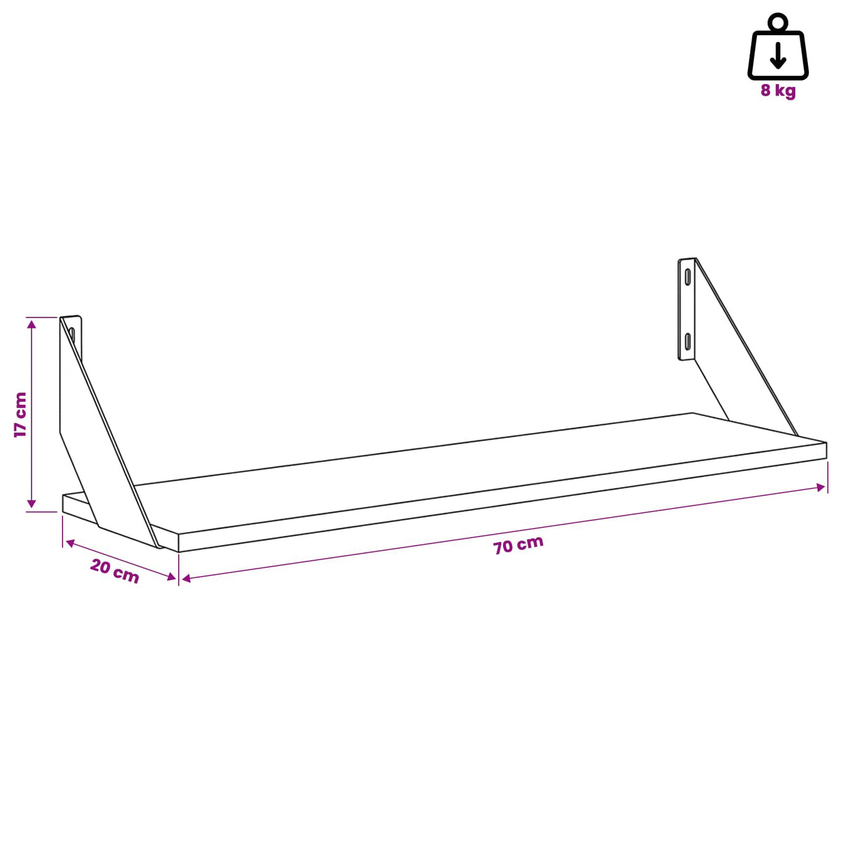 Wall Shelves 4 pcs Smoked Oak 70 x 20 x 17 cm