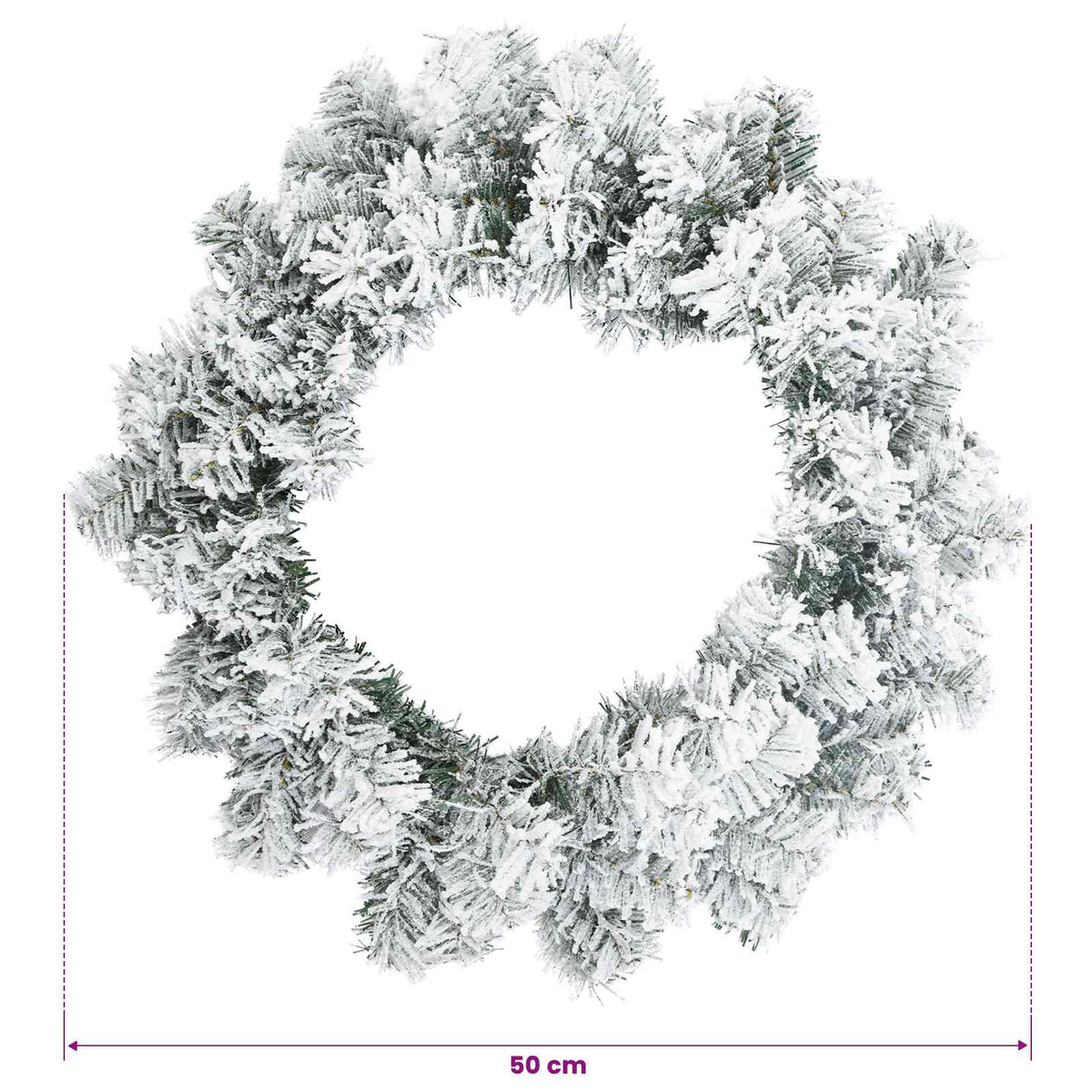 Christmas Wreath White Ø 50 cm PVC
