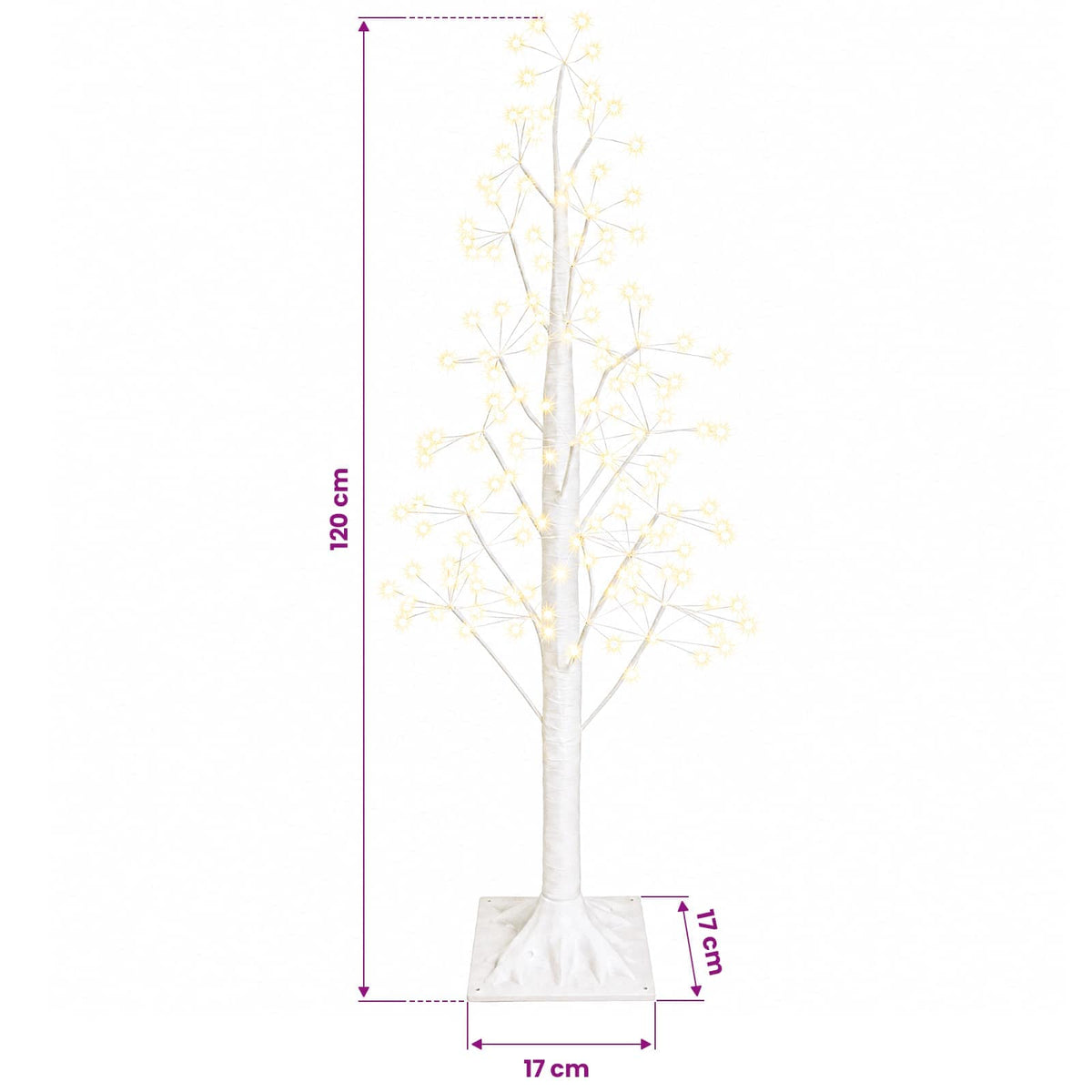 Starburst Christmas Tree White 17 x 17 x 120 cm Plastic