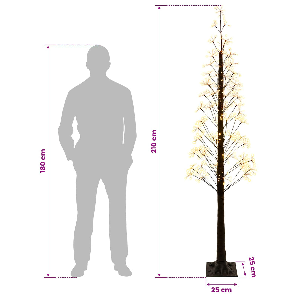 Starburst Christmas Tree Brown 25 x 25 x 210 cm Plastic