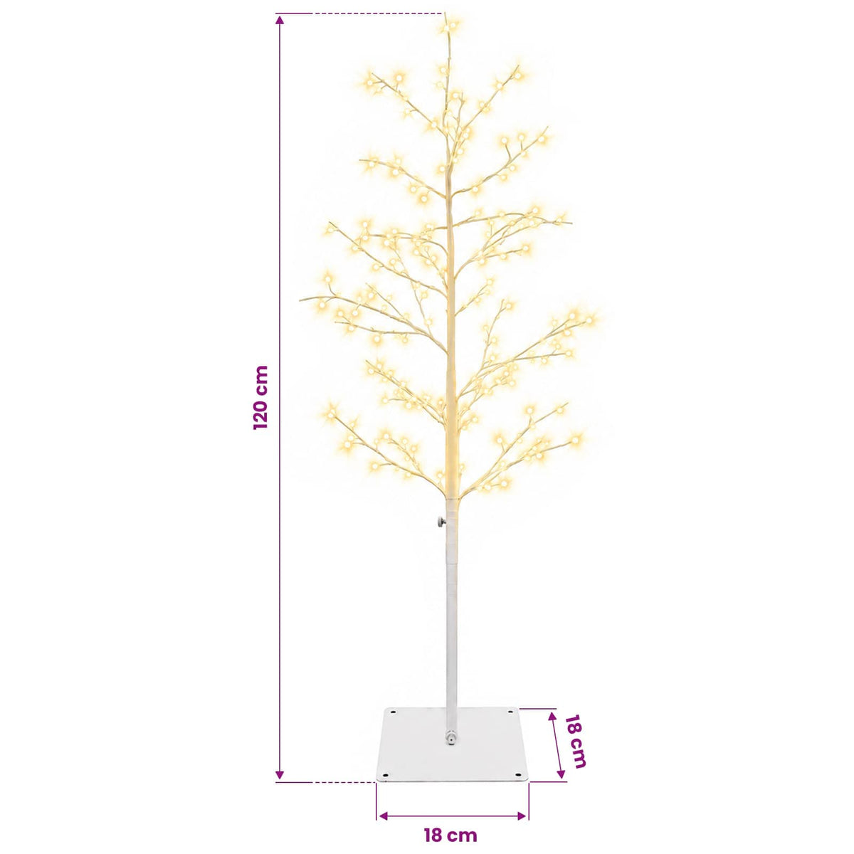 Micro Birch Christmas Tree White 18 x 18 x 120 cm Steel
