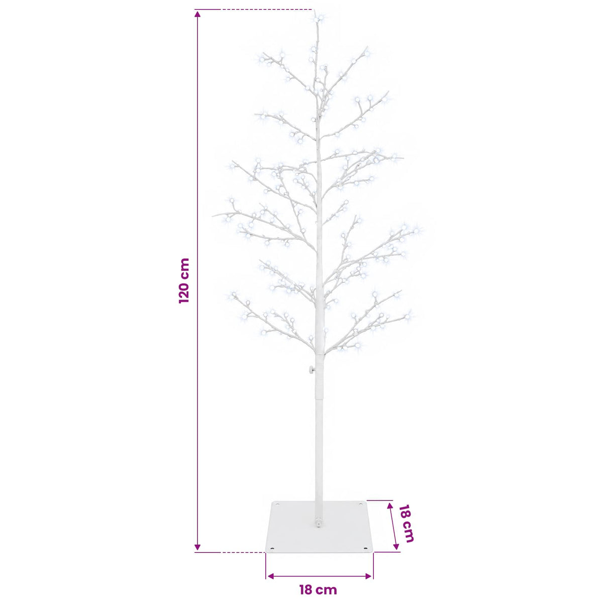 Micro Birch Christmas Tree White 120 cm Steel 279 LEDs