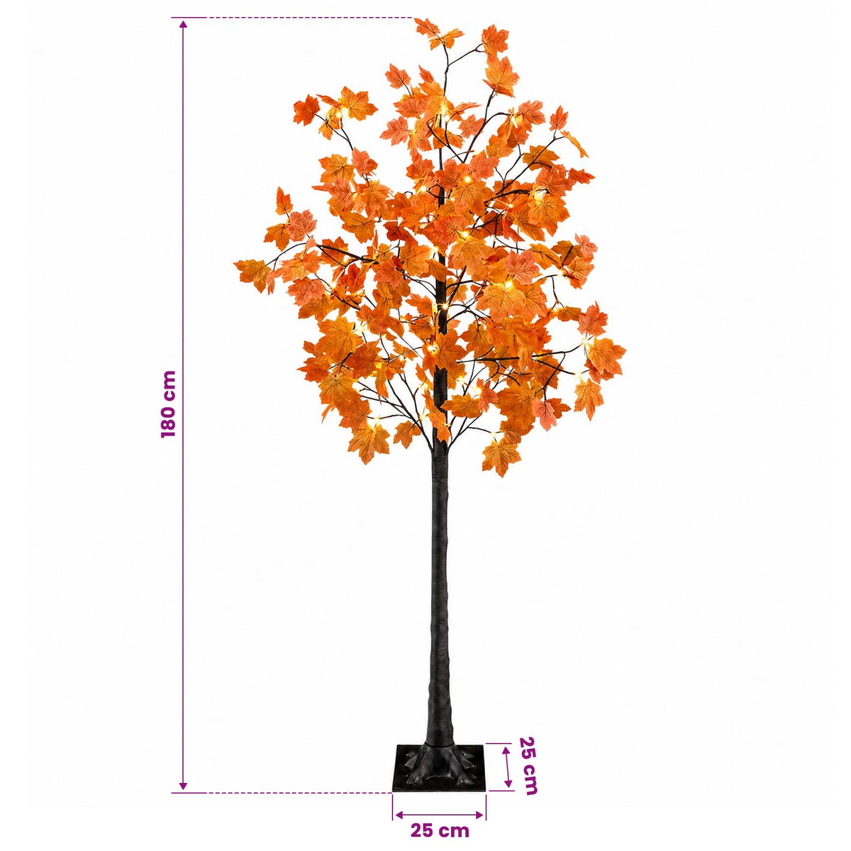 LED Maple Christmas Tree Brown 180 cm Plastic 120 LEDs