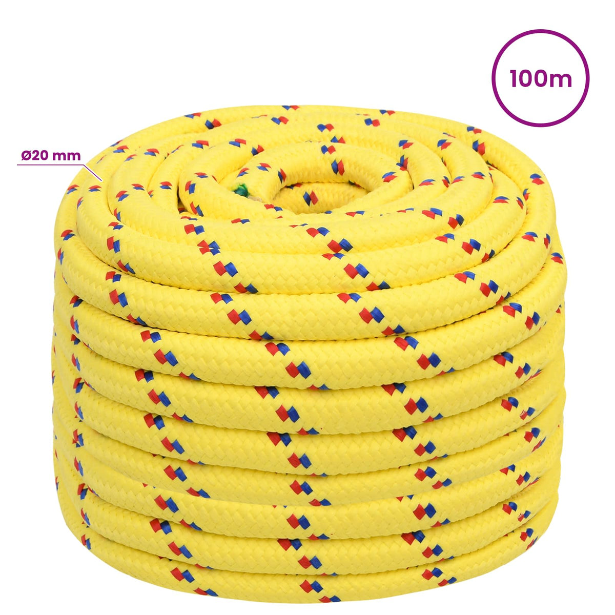 Multipurpose Utility Rope 20 mm 100 m Yellow PP