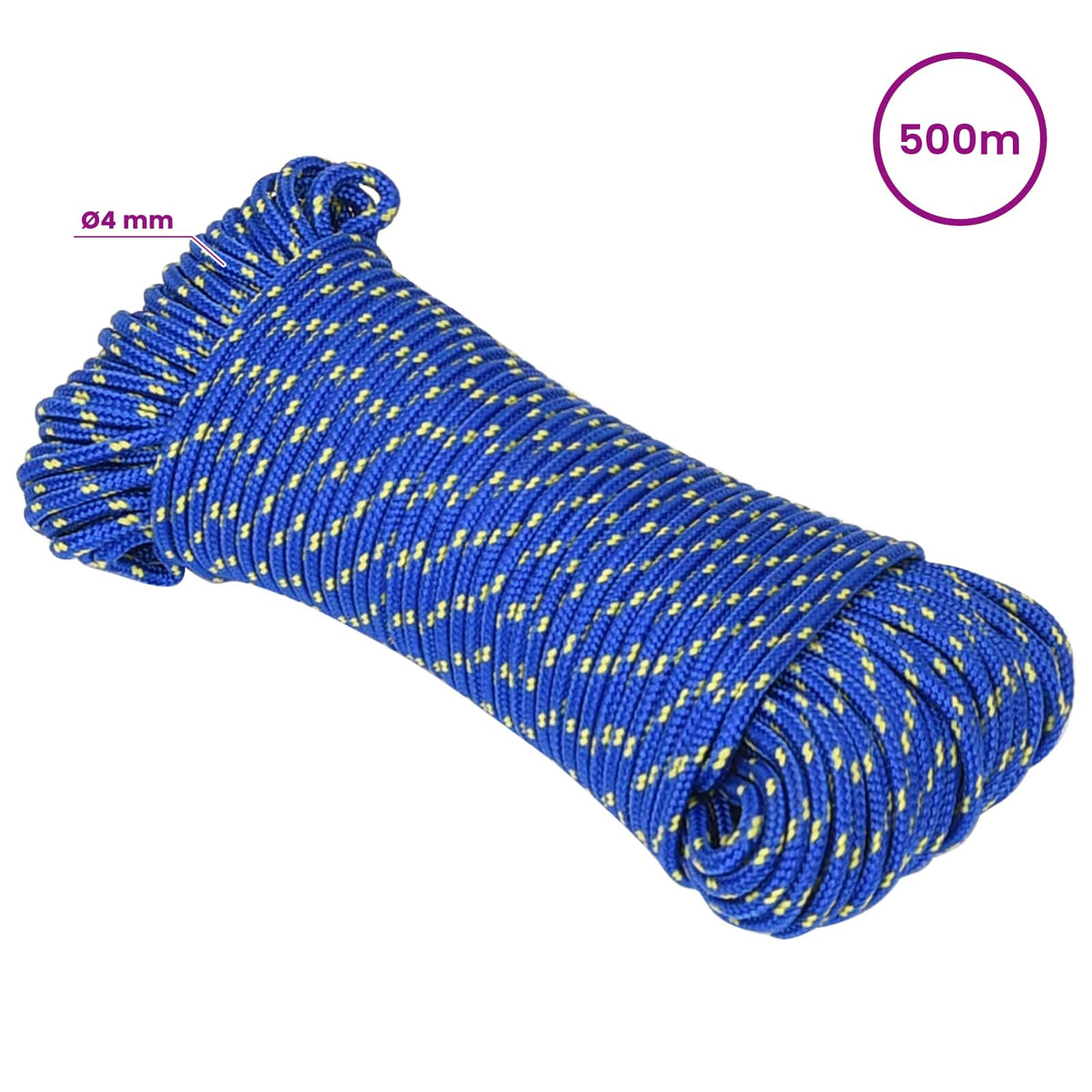 Multipurpose Utility Rope 4 mm 500 m Blue PP 105 kg Max Load