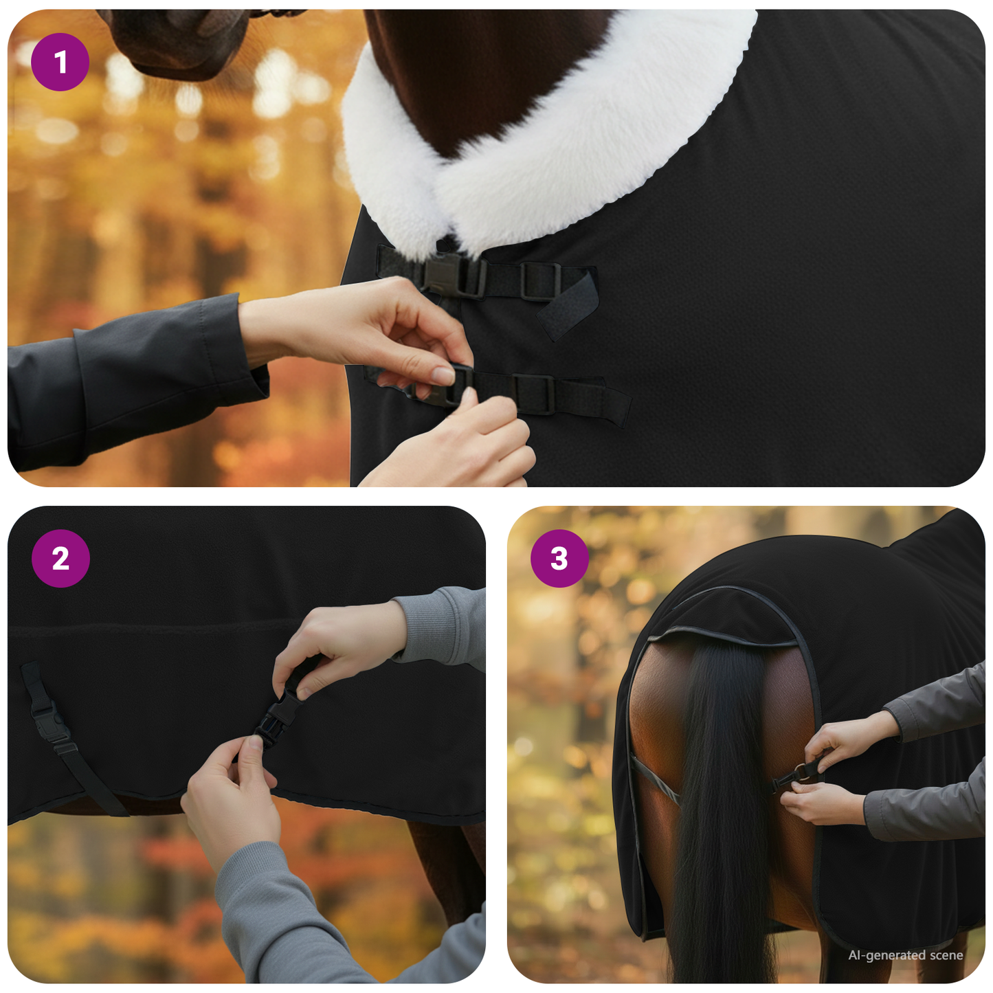 Horse Blanket Black 135 cm Polar fleece