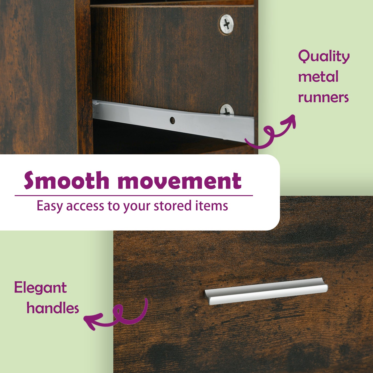 Bed Cabinets 2 pcs Smoked Oak 50x32x60 cm