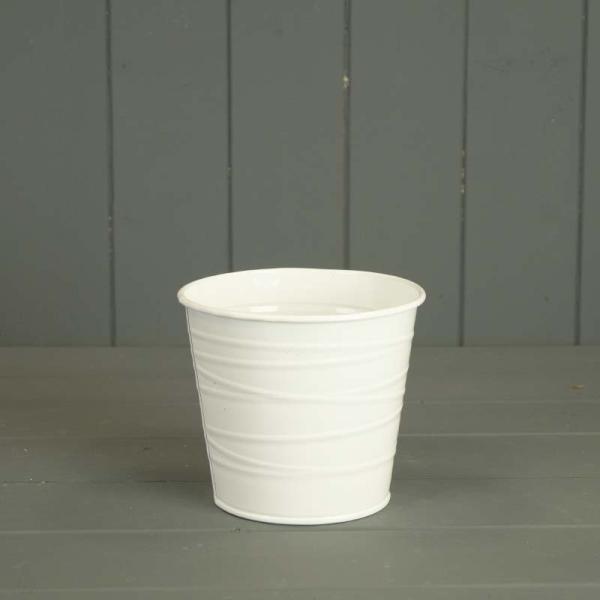 14.5cm White Zinc Pot Weight-94g