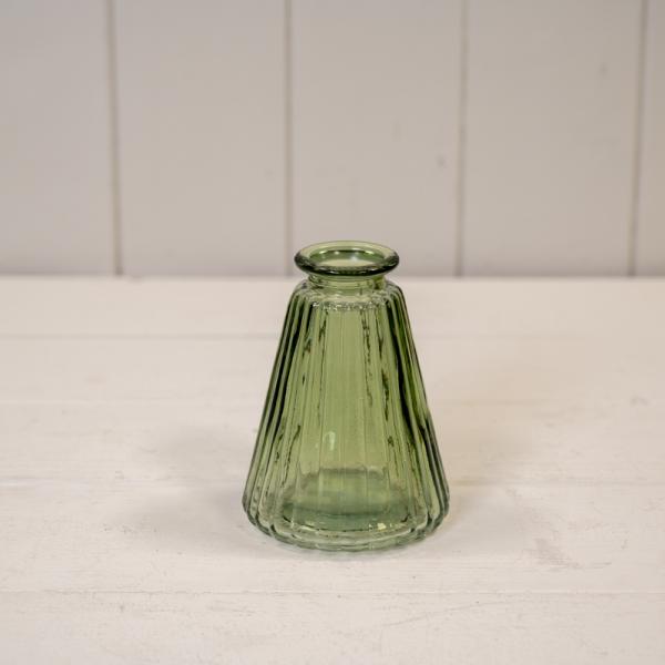 Smoky Grey Ribbed Glass Bottle L7.4cm W7.4cm H9.9cm W150g
