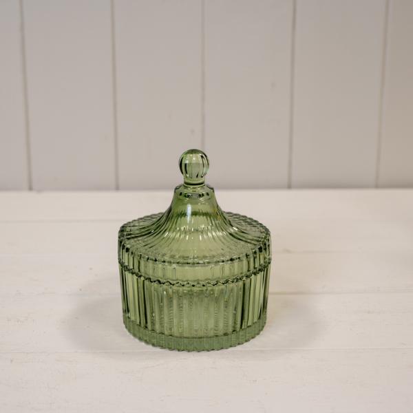 Vintage Green Glass Bottle L8cm W8cm H13.8cm
