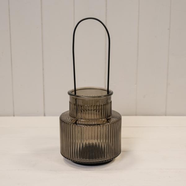 Warm Grey Candle Holder with Handle Small