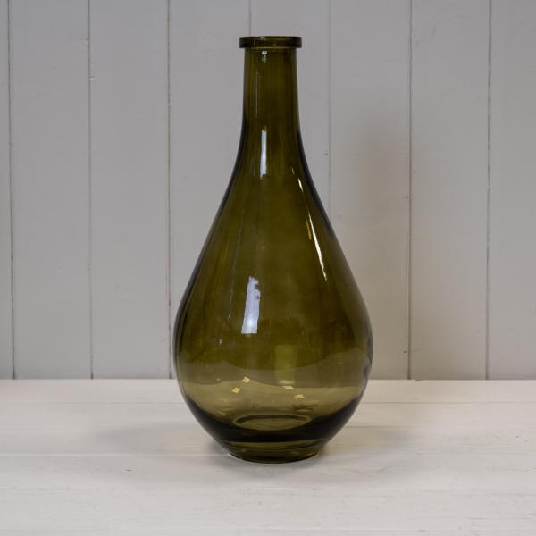 Warm Grey Ribbed Bud Vase