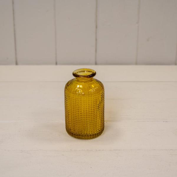 Yellow Squat Glass Bottle D9 x H10.3cm Weight-299g