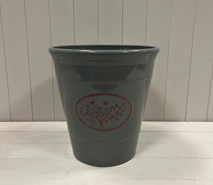 Grey Round Love Heart Tree Recycled Plastic Planter D23cm 5.6LTR