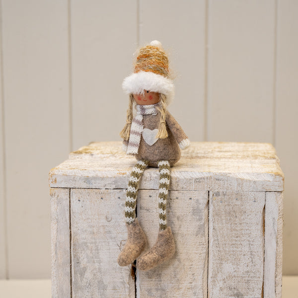 Cream Fabric Sitting Mouse H17cm