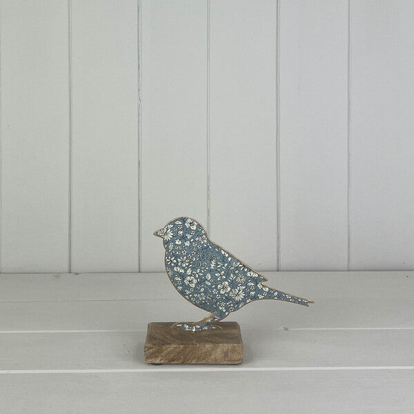 Blue Metal Hanging Heart 8cm