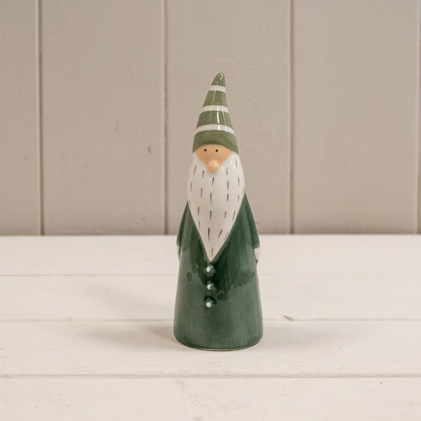 Dark Green/White Ceramic Gonk Decoration L4.9xD4.8xH14cm Weight-96g