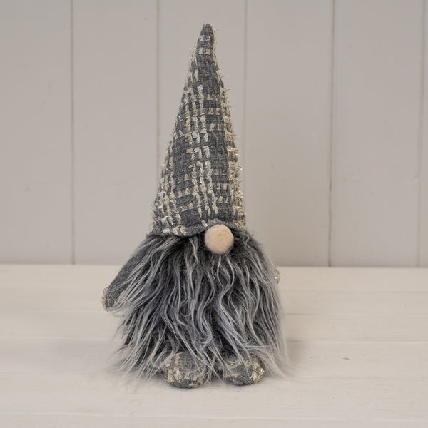 Fabric gonk with gold stripey hat (26cm) 12x8x26cm Weight-292g