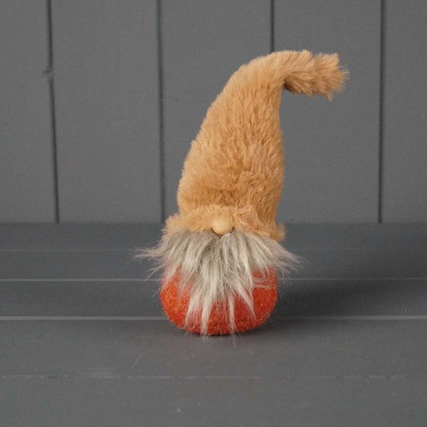 Bright Orange Fabric Gonk with Furry Hat