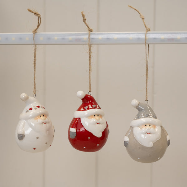 Box of 3 Ceramic Reindeer Baubles 4.9x4.5x6.9cm Weight-90g