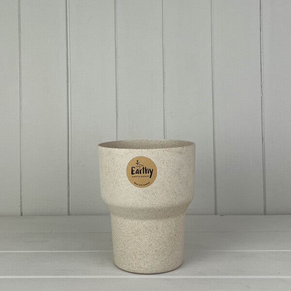 Earthy Yellow Coffee Husk Minimalist Pot (15cm) H11.2cm D15cm Weight-1540g