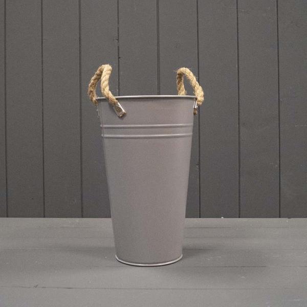 25cm Grey Flower Bucket