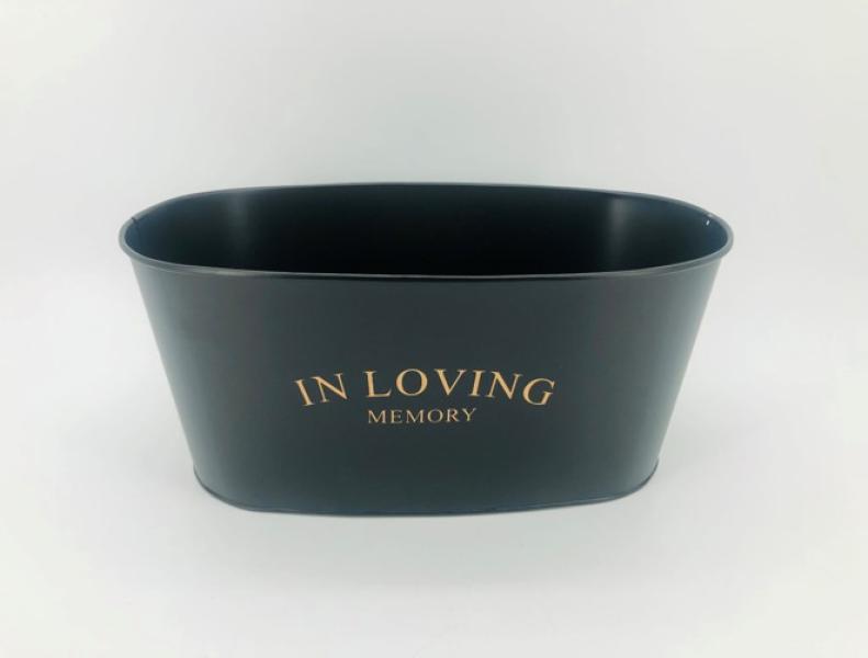 32x19cm Black Zinc Memorial Trough