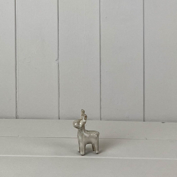 Beige Mottle Ceramic Reindeer Decoration L7.5xD4xH11cm Weight-80g