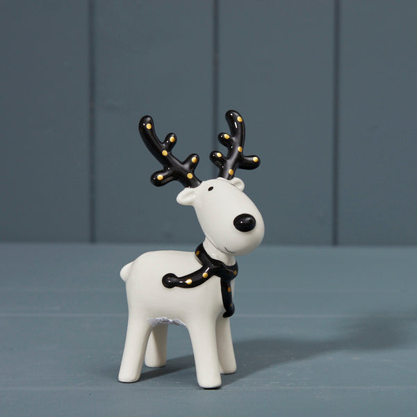 Red and White Ceramic Deer (8cm)