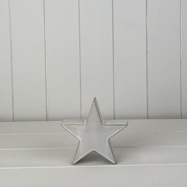 Glazed Ceramic Star Ornament with Textured Detail L13xD4xH12.1cm Weight-223g