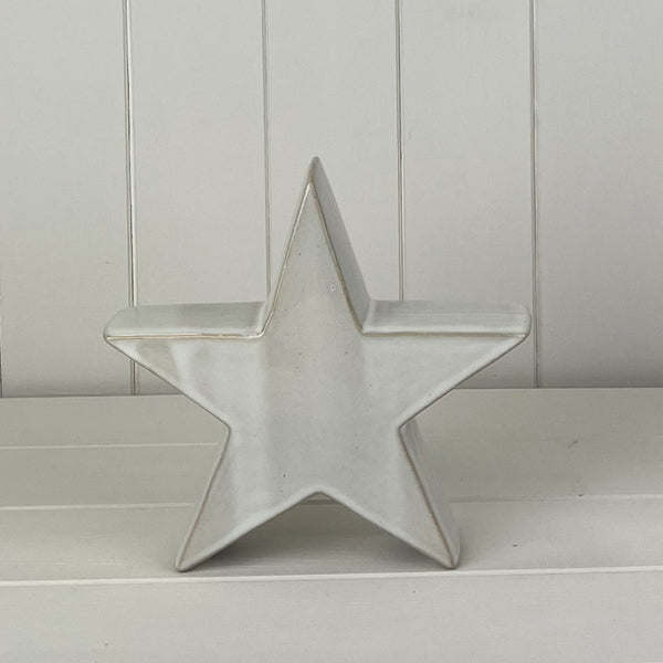 Glazed Ceramic Star Ornament with Textured Detail L20xD5.3xH19.5cm Weight-476g